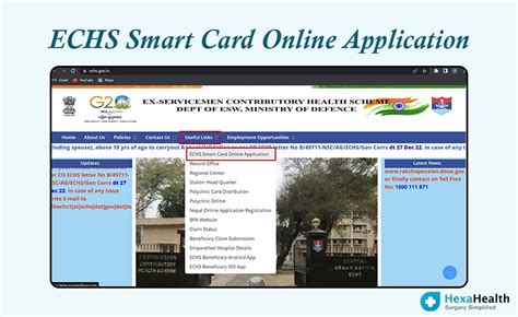 process for filling up online echs smart card application|echs gov in application form.